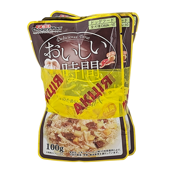 3+1 НАБІР DoggyMan Low Fat Chicken & Beef ДОГГІМЕН КУРКА З ЯЛОВИЧИНОЮ в желе вологий корм, консерви для собак, пауч 4х , 4 шт х см